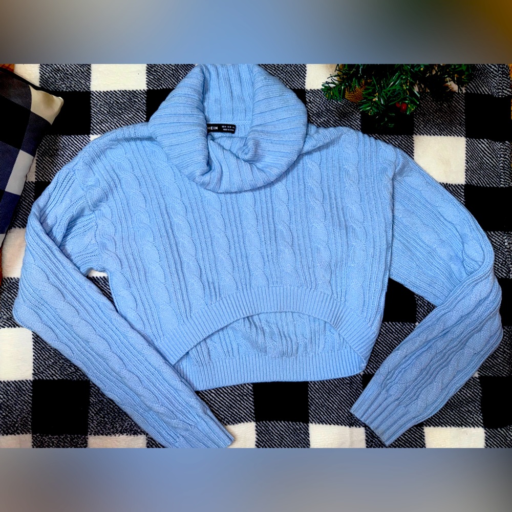 Blue Cropped Sweater